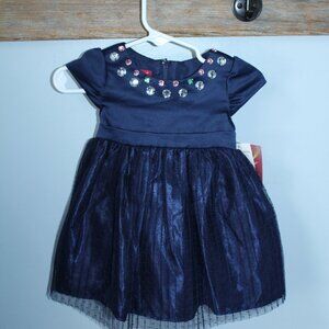 Princess Faith Size 12M Navy Blue Dress